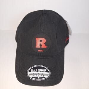 Rutgers Black Clover Mens Black/Red/ Plaid Accents Trucker Cap Adjustable Strap